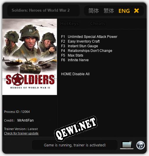 Soldiers: Heroes of World War 2: Трейнер +6 [v1.5]