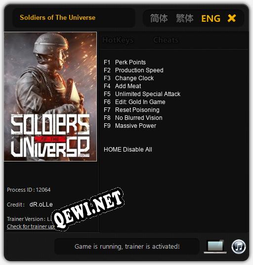 Soldiers of The Universe: ТРЕЙНЕР И ЧИТЫ (V1.0.83)