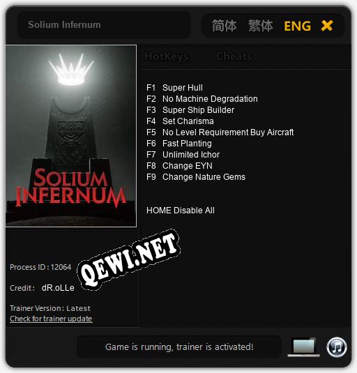 Solium Infernum: Трейнер +9 [v1.5]