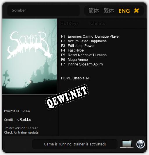 Somber: Трейнер +7 [v1.1]