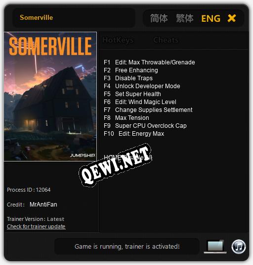 Somerville: ТРЕЙНЕР И ЧИТЫ (V1.0.64)