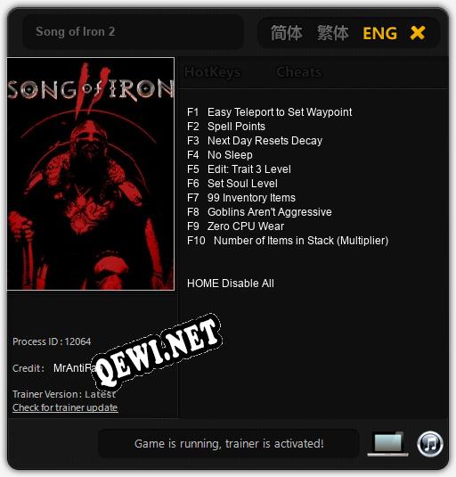 Song of Iron 2: Трейнер +10 [v1.6]