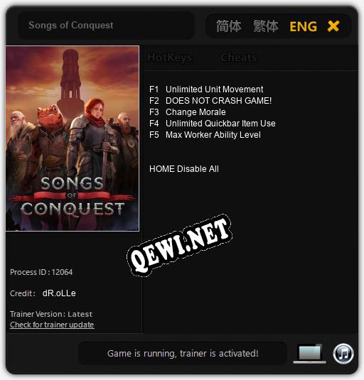 Трейнер для Songs of Conquest [v1.0.8]
