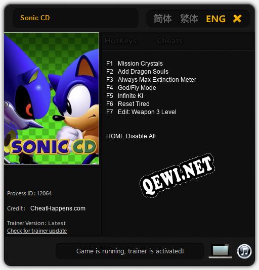 Трейнер для Sonic CD [v1.0.2]