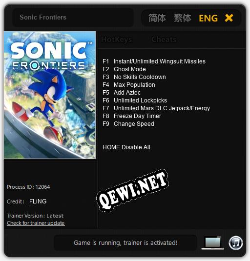 Sonic Frontiers: ТРЕЙНЕР И ЧИТЫ (V1.0.97)