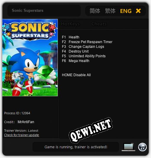 Sonic Superstars: Читы, Трейнер +6 [MrAntiFan]