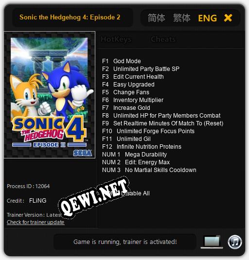 Sonic the Hedgehog 4: Episode 2: Читы, Трейнер +15 [FLiNG]