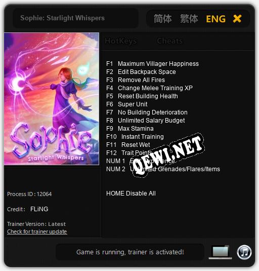 Sophie: Starlight Whispers: ТРЕЙНЕР И ЧИТЫ (V1.0.30)