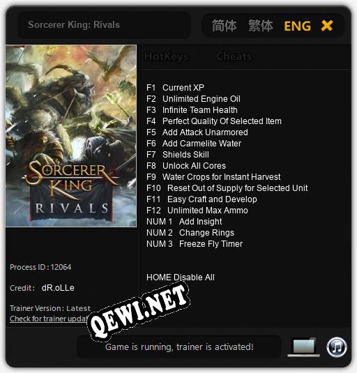 Трейнер для Sorcerer King: Rivals [v1.0.9]