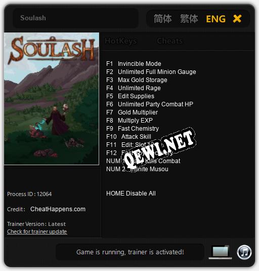 Soulash: Трейнер +14 [v1.1]