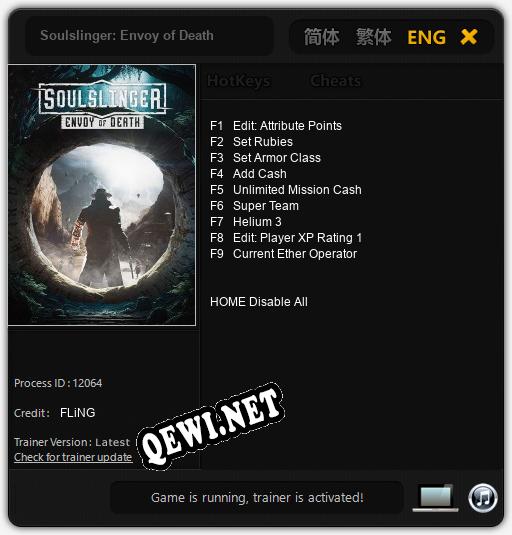 Soulslinger: Envoy of Death: Трейнер +9 [v1.2]