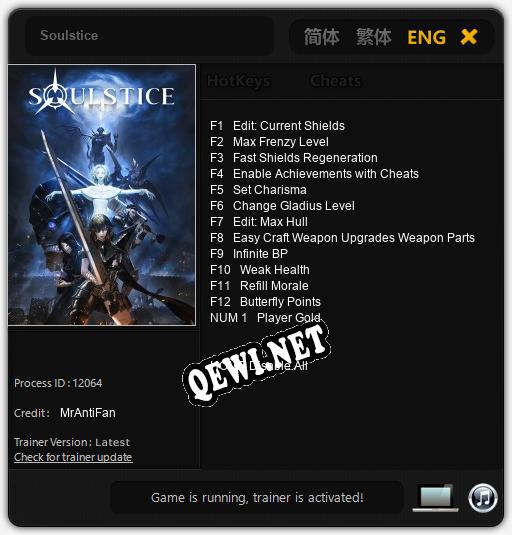 Трейнер для Soulstice [v1.0.2]