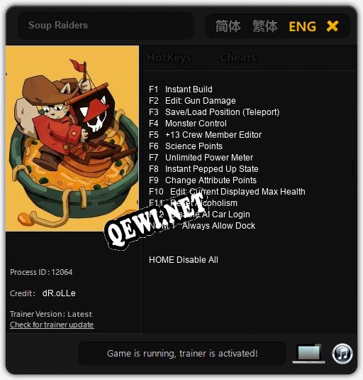 Трейнер для Soup Raiders [v1.0.6]