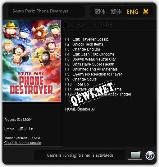 South Park: Phone Destroyer: Трейнер +12 [v1.4]