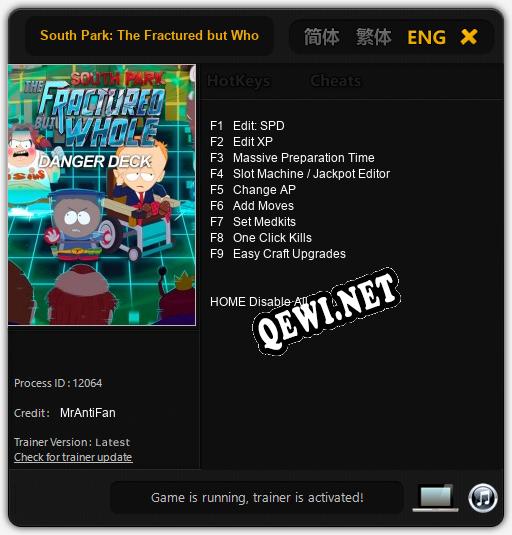 South Park: The Fractured but Whole Danger Deck: Читы, Трейнер +9 [MrAntiFan]