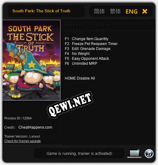 South Park: The Stick of Truth: Трейнер +11 [v1.7]
