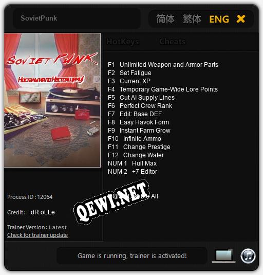 Трейнер для SovietPunk [v1.0.8]