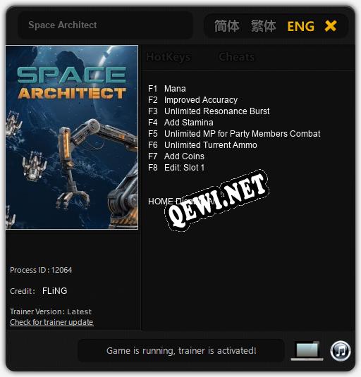 Space Architect: Трейнер +8 [v1.1]