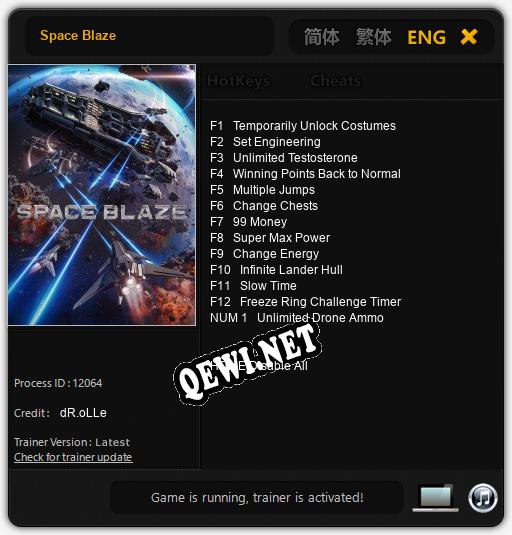 Space Blaze: ТРЕЙНЕР И ЧИТЫ (V1.0.11)