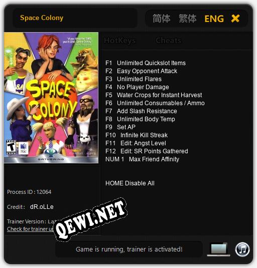 Трейнер для Space Colony [v1.0.4]