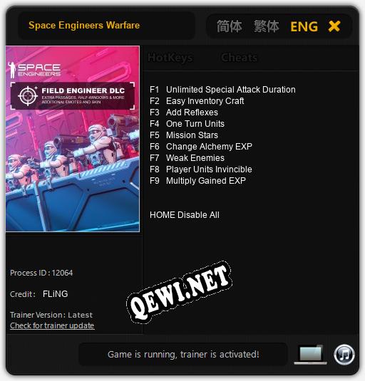 Трейнер для Space Engineers Warfare [v1.0.7]