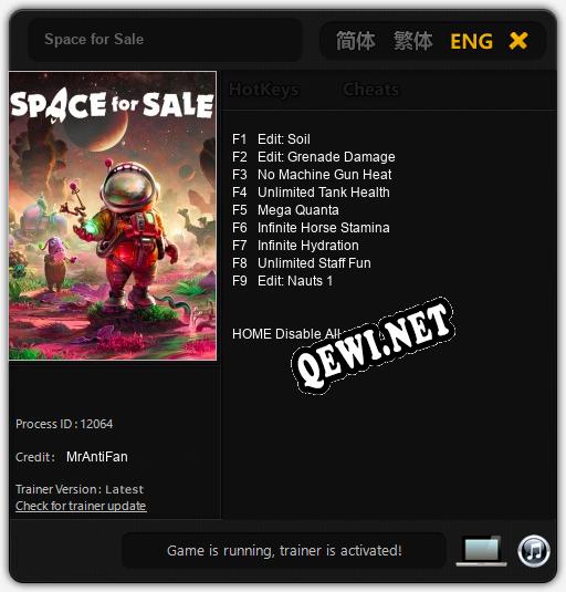 Space for Sale: Читы, Трейнер +9 [MrAntiFan]