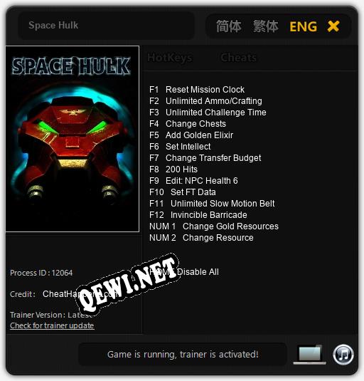 Space Hulk: Трейнер +14 [v1.3]