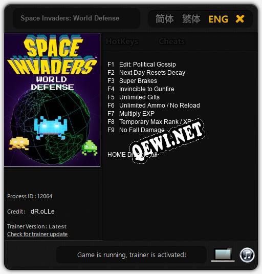 Space Invaders: World Defense: Читы, Трейнер +9 [dR.oLLe]