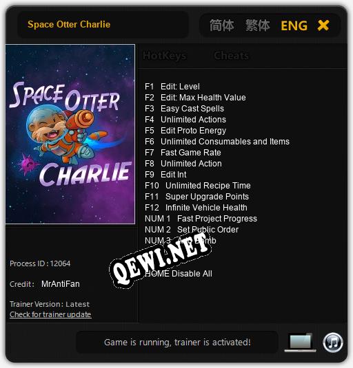 Space Otter Charlie: ТРЕЙНЕР И ЧИТЫ (V1.0.9)