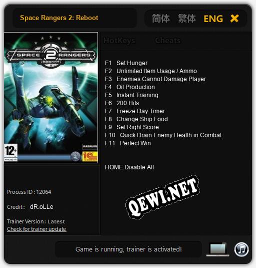 Трейнер для Space Rangers 2: Reboot [v1.0.1]