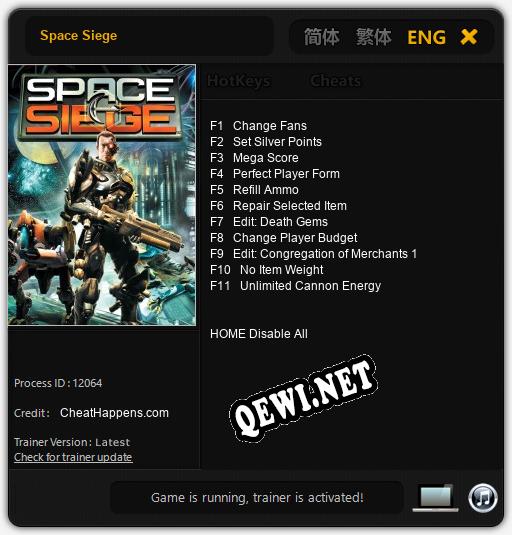 Space Siege: Трейнер +11 [v1.4]