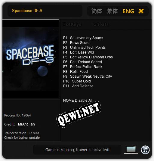 Spacebase DF-9: Трейнер +11 [v1.5]