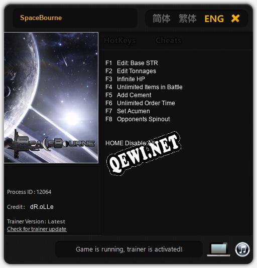 Трейнер для SpaceBourne [v1.0.2]