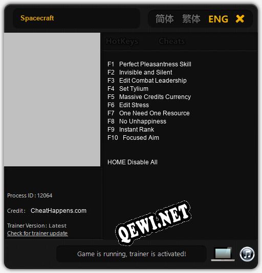 Spacecraft: Трейнер +10 [v1.1]