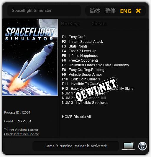 Spaceflight Simulator: Трейнер +15 [v1.5]