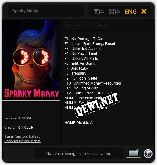 Трейнер для Sparky Marky [v1.0.7]