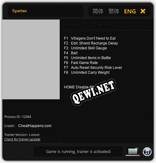 Spartan: Читы, Трейнер +8 [CheatHappens.com]