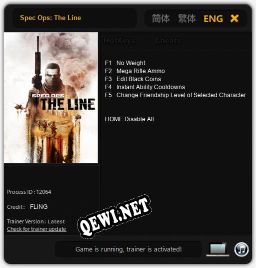 Трейнер для Spec Ops: The Line [v1.0.1]