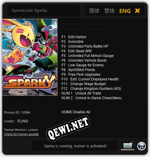 Spectacular Sparky: ТРЕЙНЕР И ЧИТЫ (V1.0.56)