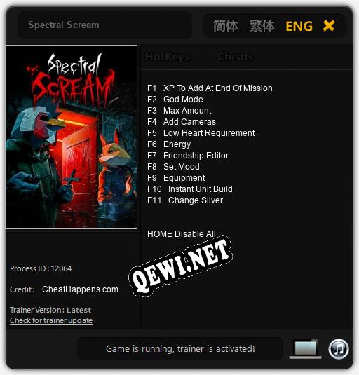 Spectral Scream: Читы, Трейнер +11 [CheatHappens.com]