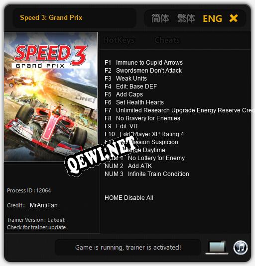 Speed 3: Grand Prix: ТРЕЙНЕР И ЧИТЫ (V1.0.84)