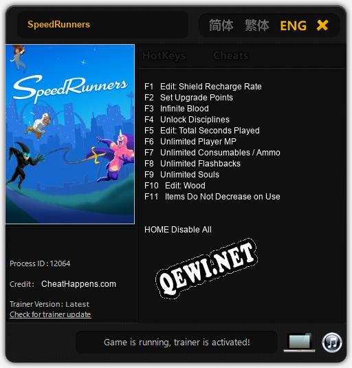 SpeedRunners: Трейнер +11 [v1.2]