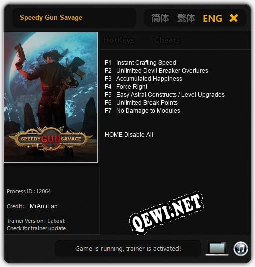 Speedy Gun Savage: ТРЕЙНЕР И ЧИТЫ (V1.0.72)