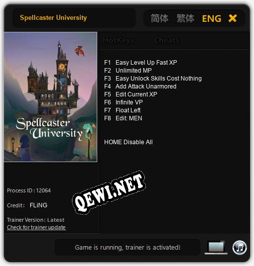 Spellcaster University: Трейнер +8 [v1.1]