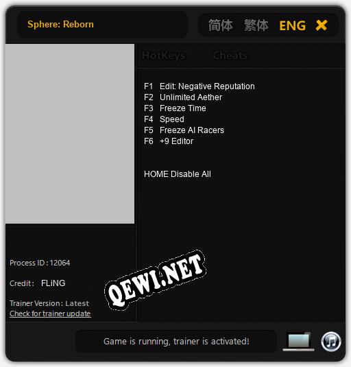 Sphere: Reborn: ТРЕЙНЕР И ЧИТЫ (V1.0.89)