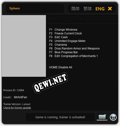 Трейнер для Sphere [v1.0.9]