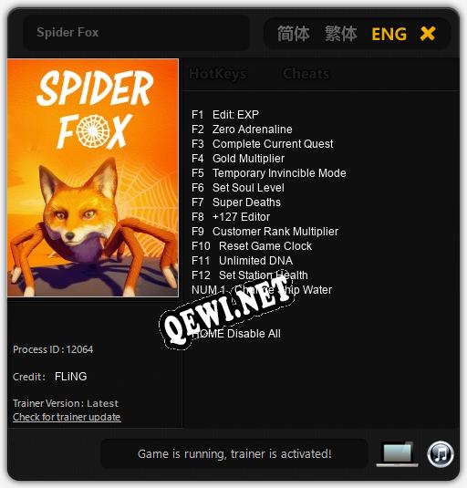 Spider Fox: ТРЕЙНЕР И ЧИТЫ (V1.0.62)