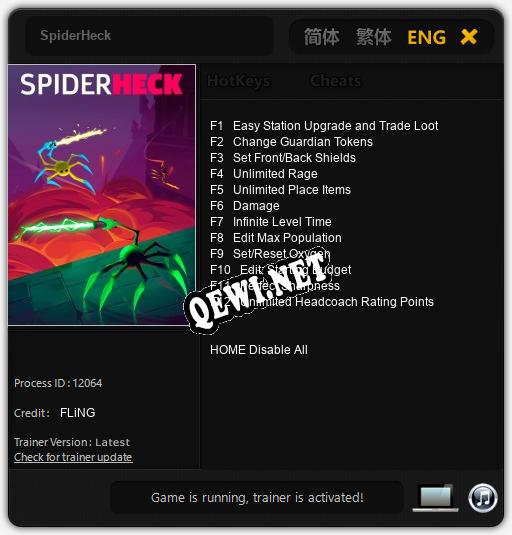 SpiderHeck: ТРЕЙНЕР И ЧИТЫ (V1.0.39)