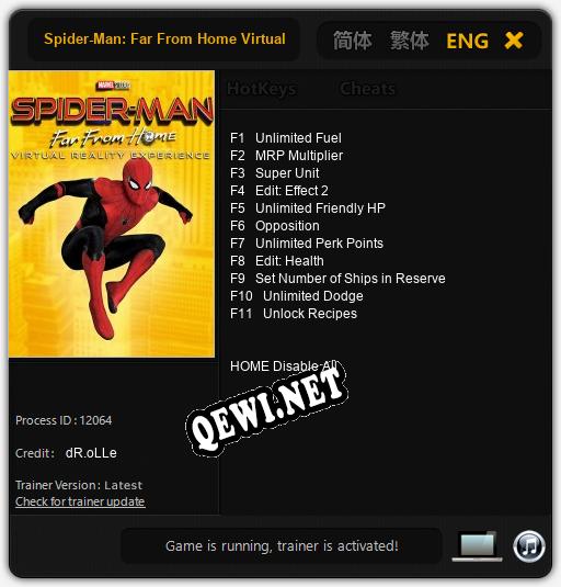 Spider-Man: Far From Home Virtual Reality: ТРЕЙНЕР И ЧИТЫ (V1.0.93)