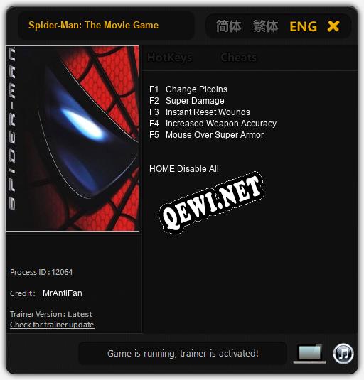 Spider-Man: The Movie Game: Трейнер +5 [v1.7]